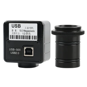 5.0 MP камера 2.0 MP USB камера с електронно цифрово окуляром, помещение за микроскоп, софтуер за лабораторни измервания + адаптер C монтиране 23,2 мм