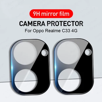 2 елемента 3D Филм за Камера от Закалено Стъкло за Телефони Oppo Realme C31 C33 C55 Защитен Обектив Голяма Дъга на Черен фон с Пълно Покриване на