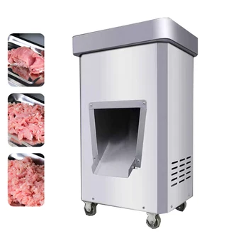 Търговски мелачка Електрическа машина за рязане на прясно месо на кубчета кубчета за нарязване на месо на филийки Машина за кълцане и нарязване на кубчета
