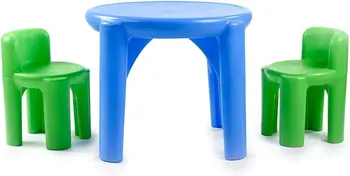 Маса и столове Bright 'n Bold, Зелено / синьо, 24 x 24 x 18