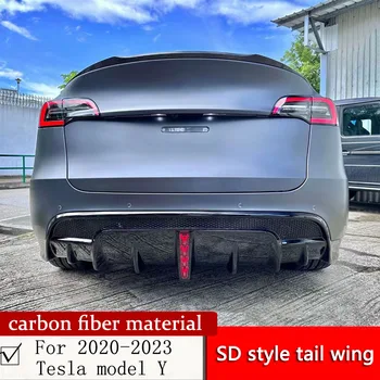 За Tesla model Y SD style задното крило от сух карбон 2021 2022 2023 дооснащение ковано желязо саржевой на покрива и спойлер на багажника