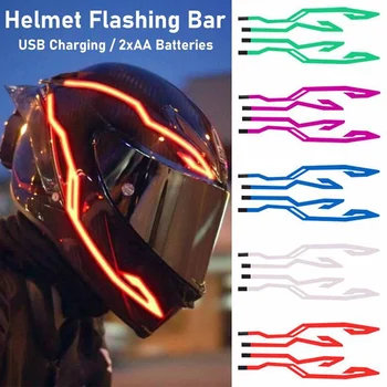 Светлинна ивица Мотоциклетни шлем За нощно каране Led Стикер с мигаща сигнал Рефлектор шлем 9 цвята