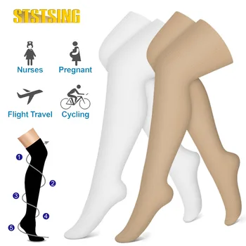 1 чифт компрессионных чорапи до коляното, компресия чорапи за жени и мъже, чорапи за джогинг, колоездене, атлетика