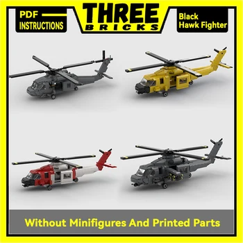 Градивните елементи на Moc Военна модел от серията Black Hawk Fighter Technical Bricks САМ Събрание на Известните Играчки за деца и подаръци почивка