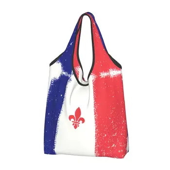 Перуника Флаг на Франция, Продуктова чанта-тоут, чанти за пазаруване, Модерен символ на цвете Лилия, чанта през рамо за купувачите, чанти голям капацитет
