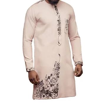 Африкански мъжки костюм за почивка M - 4XL, риза + панталон, висококачествен африкански костюм за сватбена вечеря, Африка дизайн на мъжки дрехи