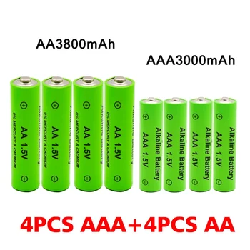 AA + ААА Акумулаторна Батерия АА 1.5 V 3800mAh / 1.5 V AAA Алкални Батерии 3000mah Фенерче детски Играчки, Часовници MP3-Плейър Подмяна на Ni-Mh батерии
