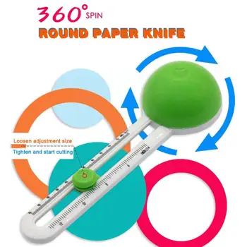 Регулируема Кръг Нож за хартия на 360 градуса, Регулируеми Ножове Scrapbooking, Преносими Кръгли Карти за Ръчно изработени L4K3