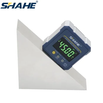 Цифров угломер SHAHE, машина за висока точност 4-трета страна Мощен магнитен Инклинометр, Транспортир, Инструмент за измерване на ъгъла