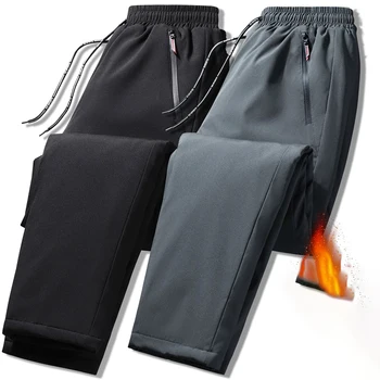 Мъжки ежедневни пухени панталони, зимни памучни плюс кадифе сгъстено Топли панталони, Връхни дрехи, водоустойчив гамаши, панталони Charge 2023