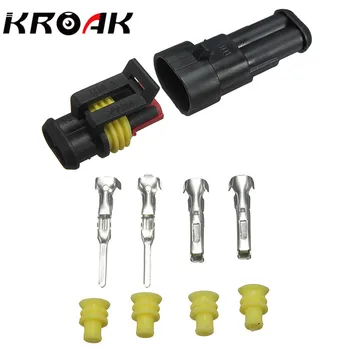 KROAK 1 Комплект автомобилни части, 1/2/3/4/5/6 Пин Фланец водоустойчив електрически проводник Комплект штекеров автоматичен съединител