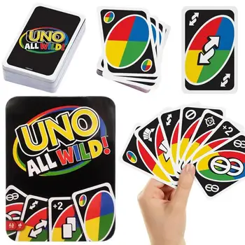 UNO All Wild Лидице скоростна DOS H2O Phase10 игра на Карти в тенекиен кутия за съхранение на Cartoony Покемон Пикачу Семеен къмпинг, Пътуване за игра на покер