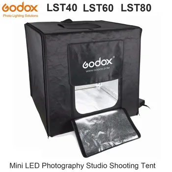 Godox Mini LED Photography Studio Shooting Tent LST40 LST60 LST80 3ШТ Led крушка с Мощност 60 Вата 13500 ~ 14500 Лумена с Чанта за Носене