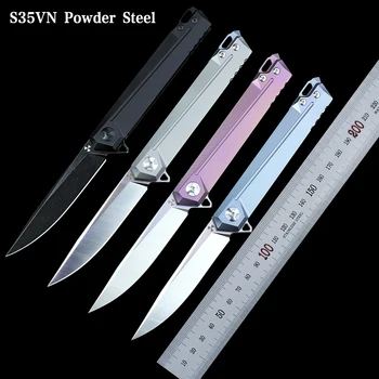 Флипер Zero jungle knife edge JK5311 S35VN Сгъваем Нож От Титанова Сплав, Тактически Нож За Мъжки Самозащита