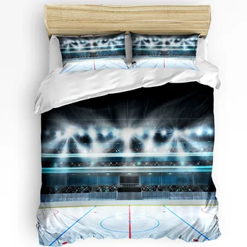 Комплект спално бельо за хокей на полета, 3 бр., Пухени за момчета и момичета, Калъфка за възглавница, одеяло за деца и възрастни, Комплект двойно легло, домашен текстил