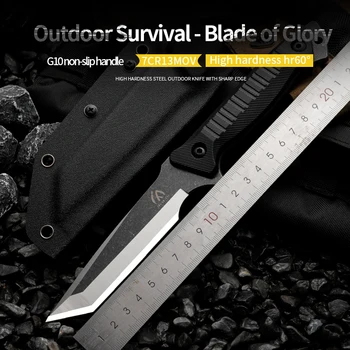 HUANGFU7cr13mov Военен тактически нож от легирана стомана с остър нож за дивата природа, ловен нож с фиксирано острие, коллекционный подарък нож