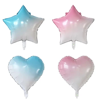 10шт Градиентный цветен балон Love Happy Birthday от фолио с номер на Ириса звезди, балон на сватба, рожден Ден, декорация за душата на детето