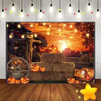 Призрачен фон за Хелоуин Банер за душата на дете Снимка Украса за Рожден Ден Гоблина Магически Вещици Потребителски фон пълна луна на гробището