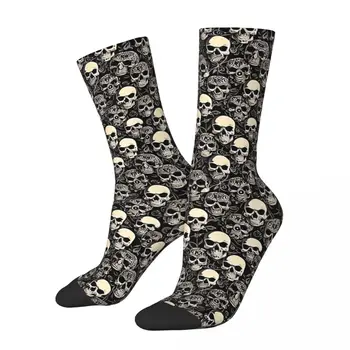 Мъжки чорапи с шарките на морето черепи в ретро стил унисекс, уличен стил, безшевни чорапи с принтом Happy Crew, подарък
