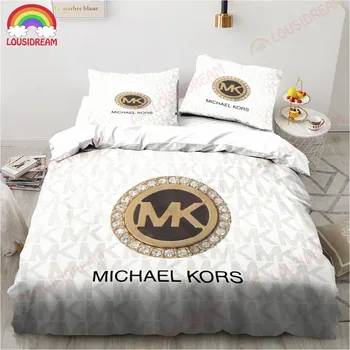 Комплект спално бельо с логото на M-Michael-Kors, чаршаф King Twin, комплект детско спално бельо на двама от микрофибър или полиестер, определени пододеяльников