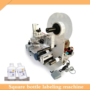Битова машина за поставяне на етикети в малки квадратни бутилки с търговски дата, Машина за залепване на стикери