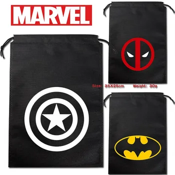 Marvel Drawstring Organizer Студентски градинска чанта от нетъкан текстил с принтом, Мультяшная модни лесна чанта за съхранение с голям капацитет