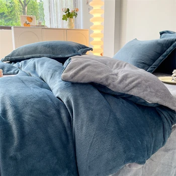 Зимна фланелевый пухени Меко гъст топло стеганое одеяло, без да се покрива възглавница Обикновен двупосочен чаршаф 220x240 см