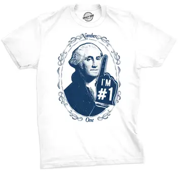 Мъжка тениска с Джордж Вашингтон № 1, забавна тениска на 4 юли за момчета