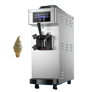 Търговска машина за сладолед с една глава, автомат за продажба на сладолед от неръждаема стомана, производител на мек сладолед 110V 220V