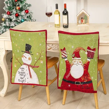 Коледен декор, Коледен калъф за столове, покривала за столове в трапезарията, Коледни калъфи за облегалки на столове, калъфи за столове