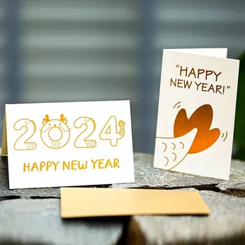 Поздравителни картички с конвертами в 2024 година, Празни покани, картички, картички с рукописным текст, пликове за коледно парти за писма