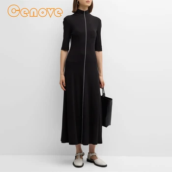 Выпускное рокля Cenove с кръгло деколте, чаена дължина, с къси ръкави, вечерна лятна рокля за жените 2023 г.