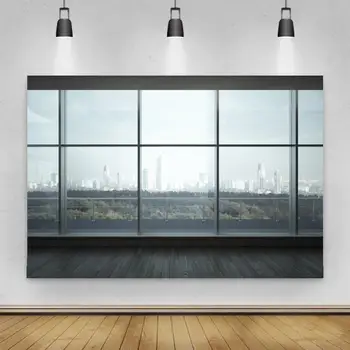 Офис стъклена френски прозорец Градски сграда Пейзажные фонове за фотография Фотографски фон за фото студио