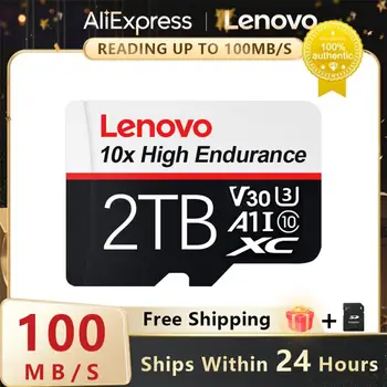 Lenovo 2 TB SD / TF Flash Карта с Памет, 1 TB Micro SD TF Карта 512 GB 256 GB Mini SD Карта До 100 МБ/с 128 GB Водоустойчив За Телефони Drone