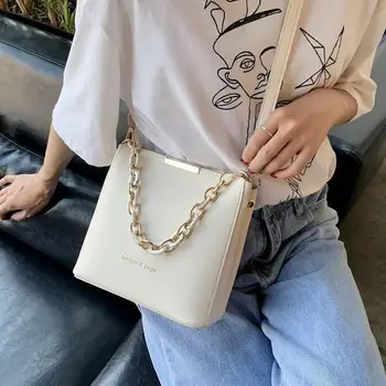 Дамска чанта за през рамо в ретро стил от изкуствена кожа с високо качество, нова луксозна чанта под мишниците, дамски модерна чанта за пазаруване на веригата.