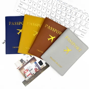 Класически модерен малък самолет с горещо щамповани, нова пътна чанта за паспорт, мултифункционален защитен калъф, чанта за съхранение паспортных картички.