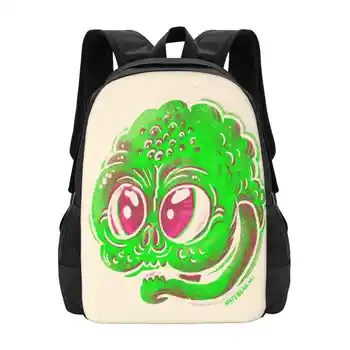 Раница с лице Гоблина за студентски училищна лаптоп чанта Череп Гоблина Извънземно Странен Ужасно Wtf Greem Monsters Блато същество