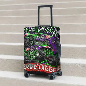 Калъф за куфара Monster Jam Truck, могильщик, Забавно пътешествие, подарък за Коледа, защита на куфара