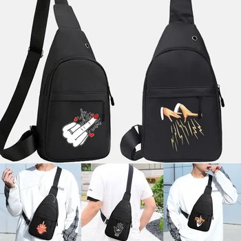 Отличителни чанти, поясная чанта, унисекс, модни ежедневна чанта през рамо, спортна чанта за телефон с ръчно принтом, пътна поясная чанта, набедренная поясная чанта
