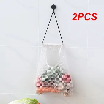 Иновативни чанта за съхранение от 2 теми, за многократна употреба, здрави, удобни, универсални, за съхранение на плодове и зеленчуци в кухнята, богат на функции