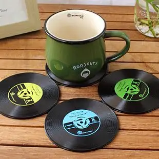 Нескользящая топло в стил CD, екологично чист поставка за чаши за чаши (случаен цвят) 4 бр./лот, диаметър 10 см