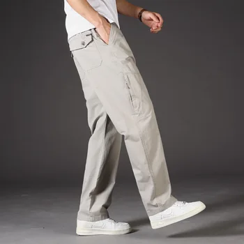 Нов стил, Тактически Мъжки ежедневни панталони-карго, военен памук гащеризон, мъжки модни дишащи преки Свободни панталони Плюс размер 6XL