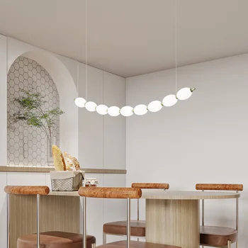 Led полилей за масата за хранене, led минималистичная подвесная лампа за кухненски остров, дом полилей, плафониери в скандинавски стил