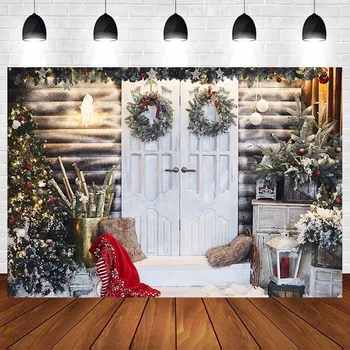 Фонови изображения за снимки, Бялата дървена врата, на Фона на Коледната елха, Коледен фон, на Децата, на Фона на детски фото студио