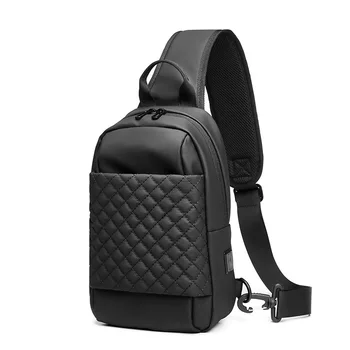 Мъжки нагрудная чанта, чанти през рамо с USB зареждане, чанта през рамо, училищна чанта за кратко пътуване, мъжки чанти-месинджър, Оксфорд прашка, пакет Span