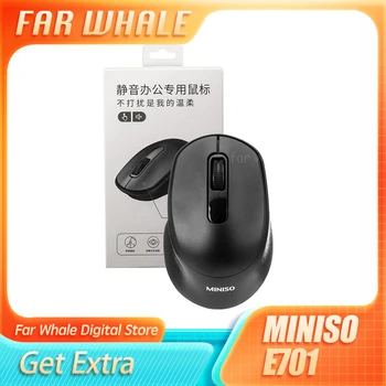 Мишка MINISO E701 преносима Безжична мишка с изключване на звука 2.4 g, компютърен аксесоар за настолен компютър, клавиатура за офис
