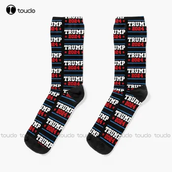 Тръмп 2024 Доналд Тръмп Donald Trump 2024 Чорапи С Флага Магьосник Мъжки Чорапи Новост Персонализирани Потребителски Унисекс Чорапи За Възрастни, Юноши И Младежи
