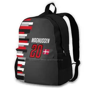 2017-# 20 Magnussen, Дизайнерски раница с 3D-принтом, ежедневна чанта, 2017 света на моторните спортове, състезания, Magnussen, Кевин Magnussen, пилот