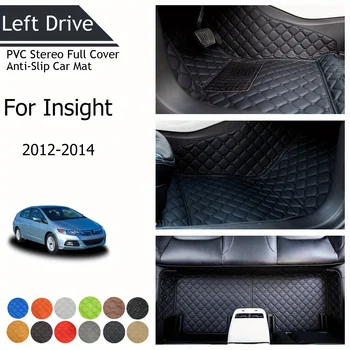 TEGART 【LHD】 За Honda Insight For 2012-2014 Трислоен PVC Стерео С Пълно Покритие Противоскользящий Авто Мат Автомобилни Постелки Автомобилни Аксесоари