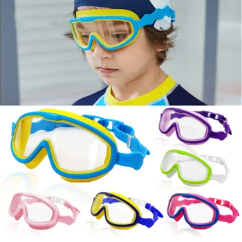Детски очила за момчета, водоустойчив и устойчив на мъгла очила за плуване HD, комплект очила за плуване Big Box за момичета, набор от детски очила за плуване